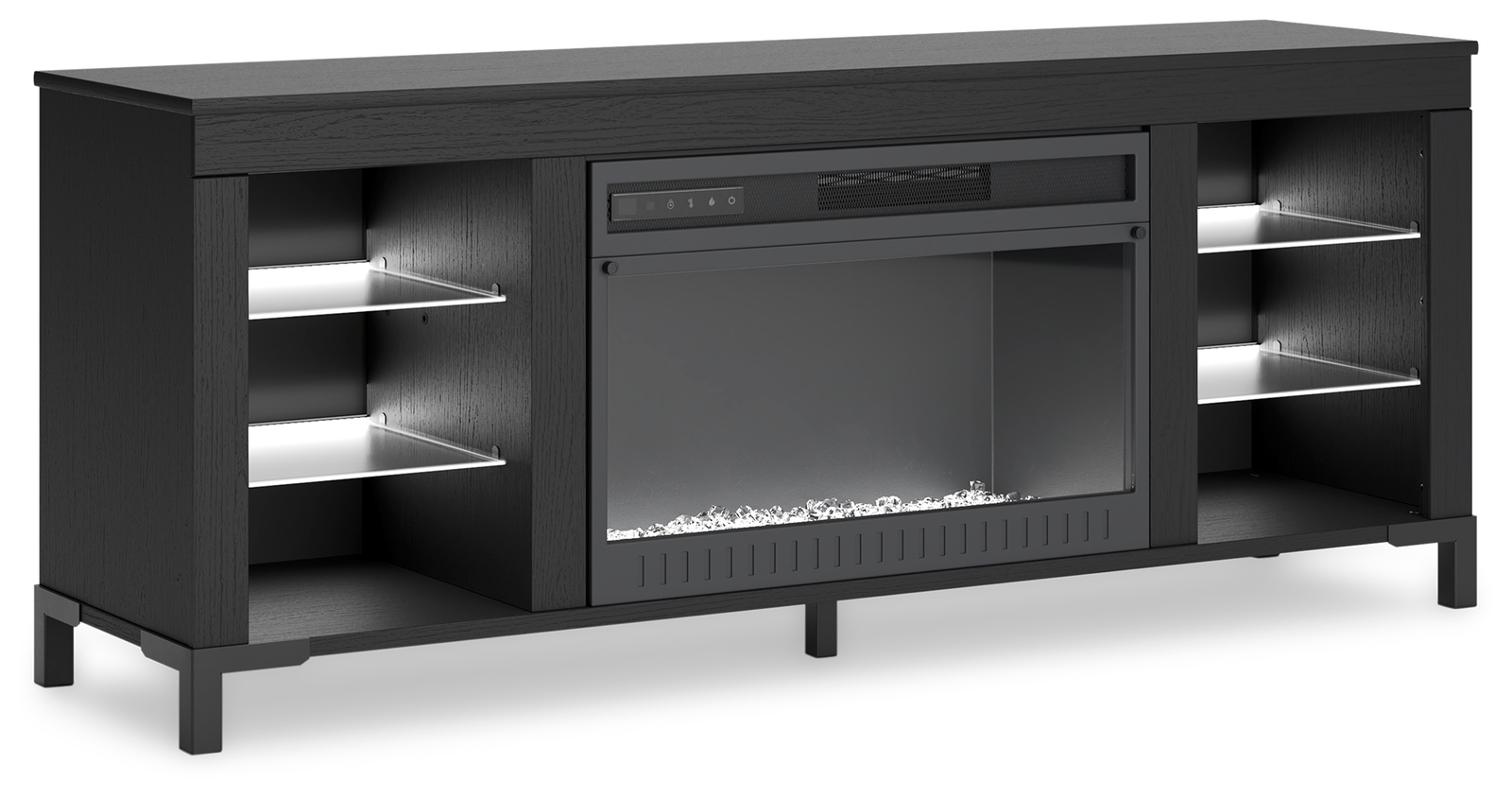 Cayberry - TV Stand With Fireplace - Black - Image 6