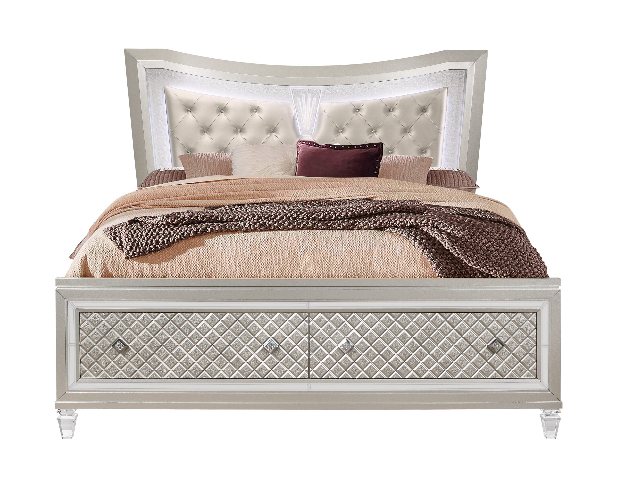 Paris - Bed Storage Footboard & Slats - Champagne - Image 3