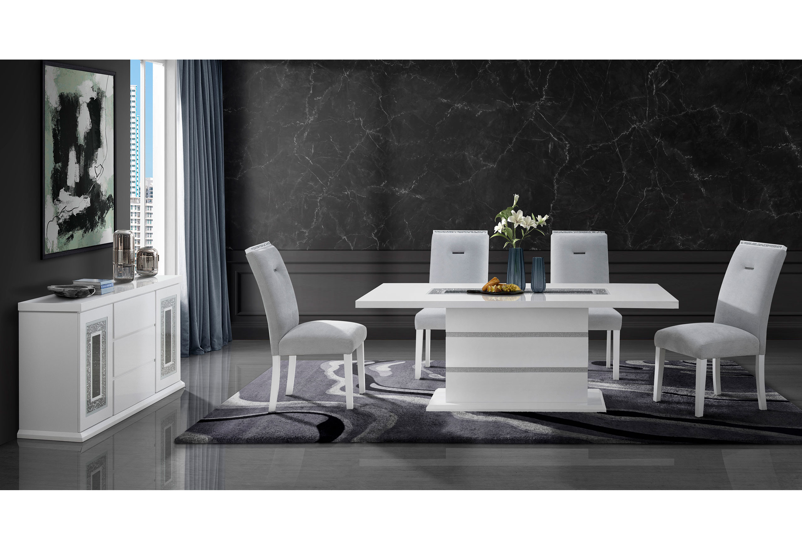 Monaco - Dining Table Top & Base - White - Image 2