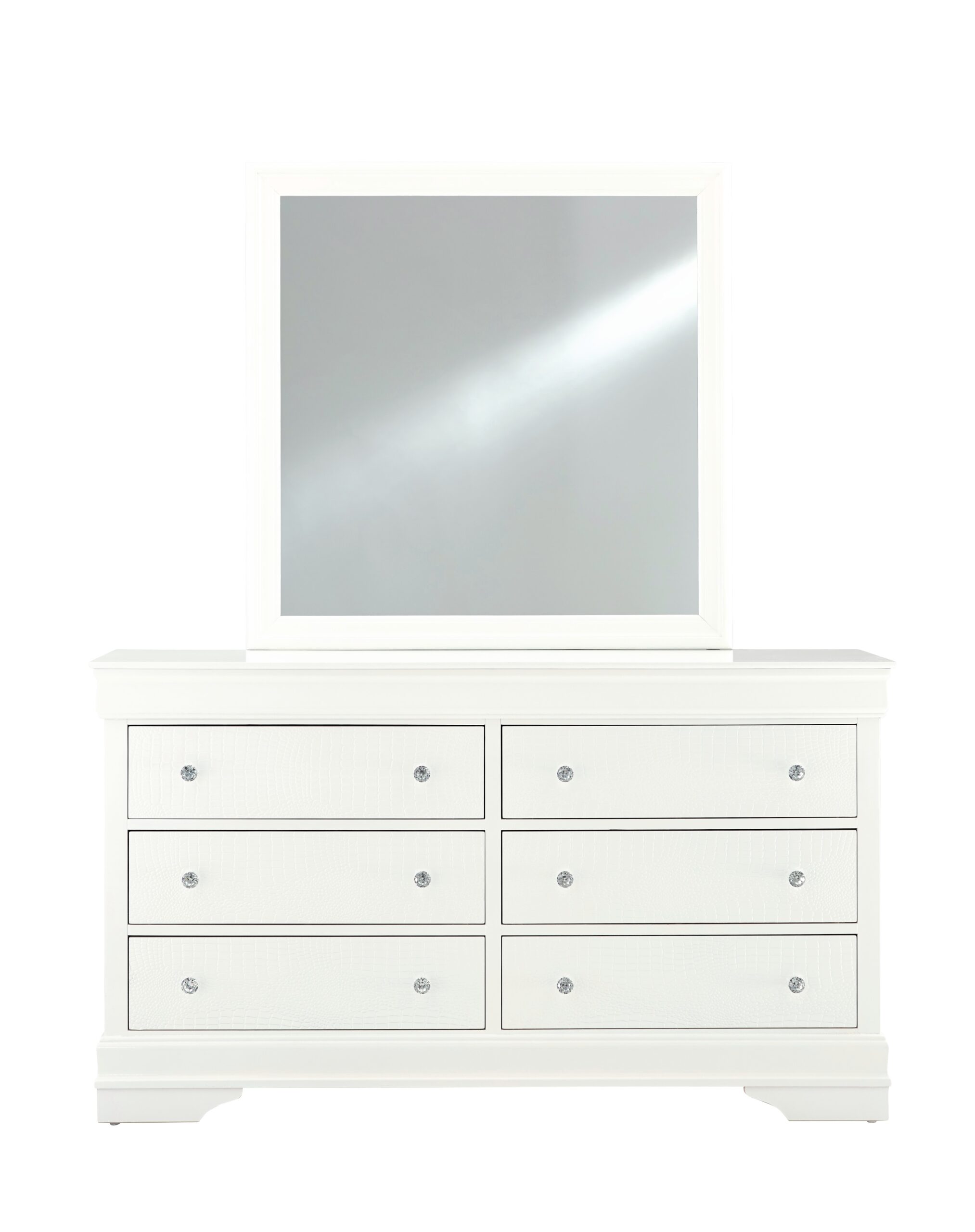 Pompei - 4 Piece Twin Bedroom Set (Bookcase Twin Bed, Dresser, Mirror And Nightstand) - White - Image 4