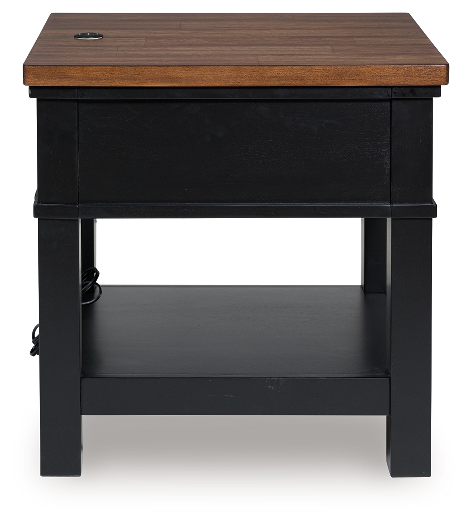 Wildenauer - Rectangular End Table - Brown / Black - Image 5