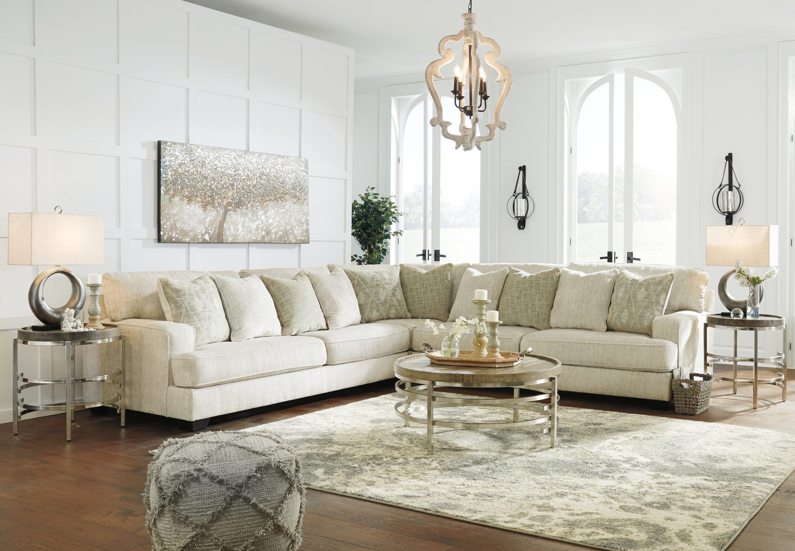 Rawcliffe - Left Arm Facing Sofa 3 Pc Sectional - Parchment - Image 5
