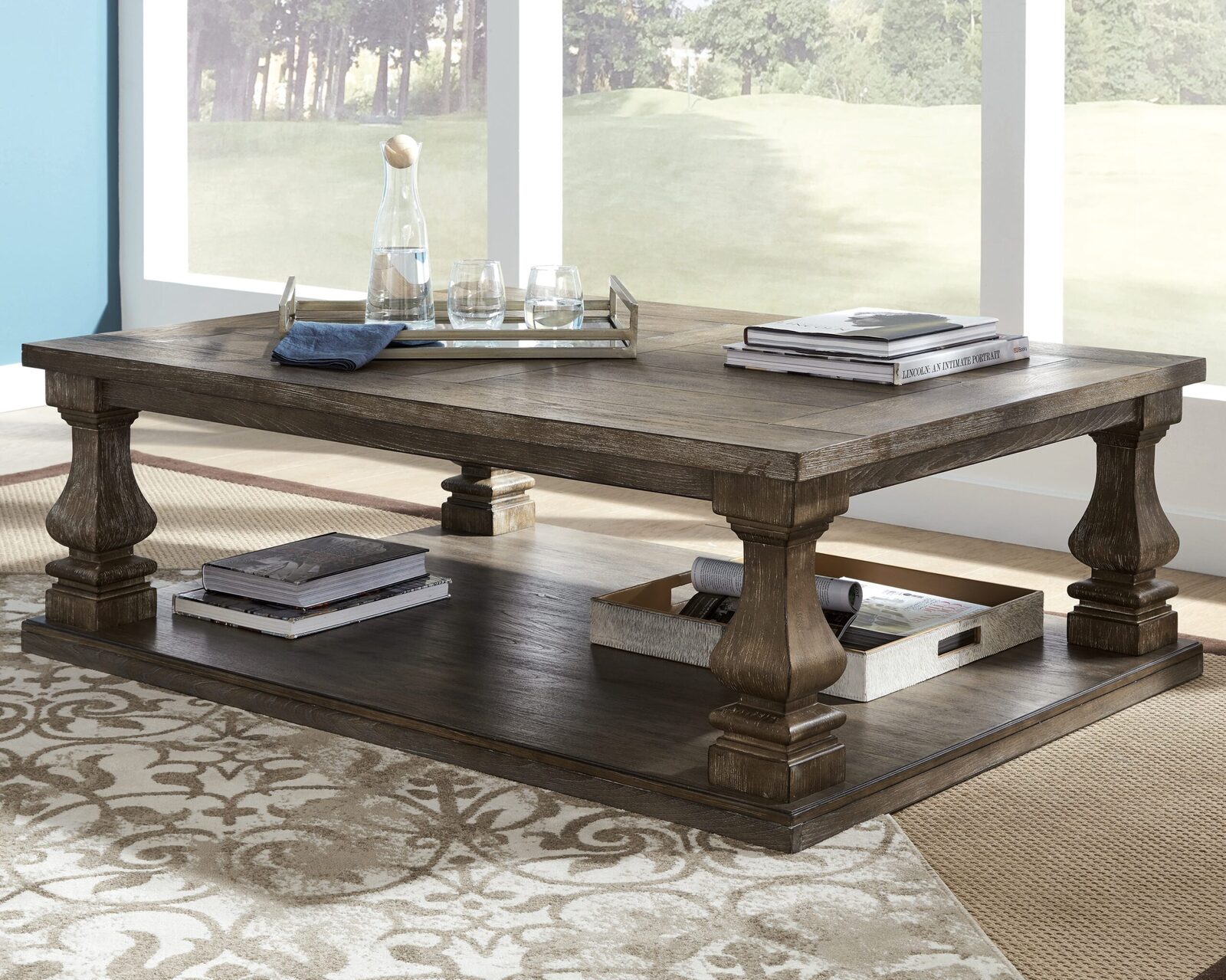 Johnelle - Rectangular Cocktail Table - Gray - Image 2