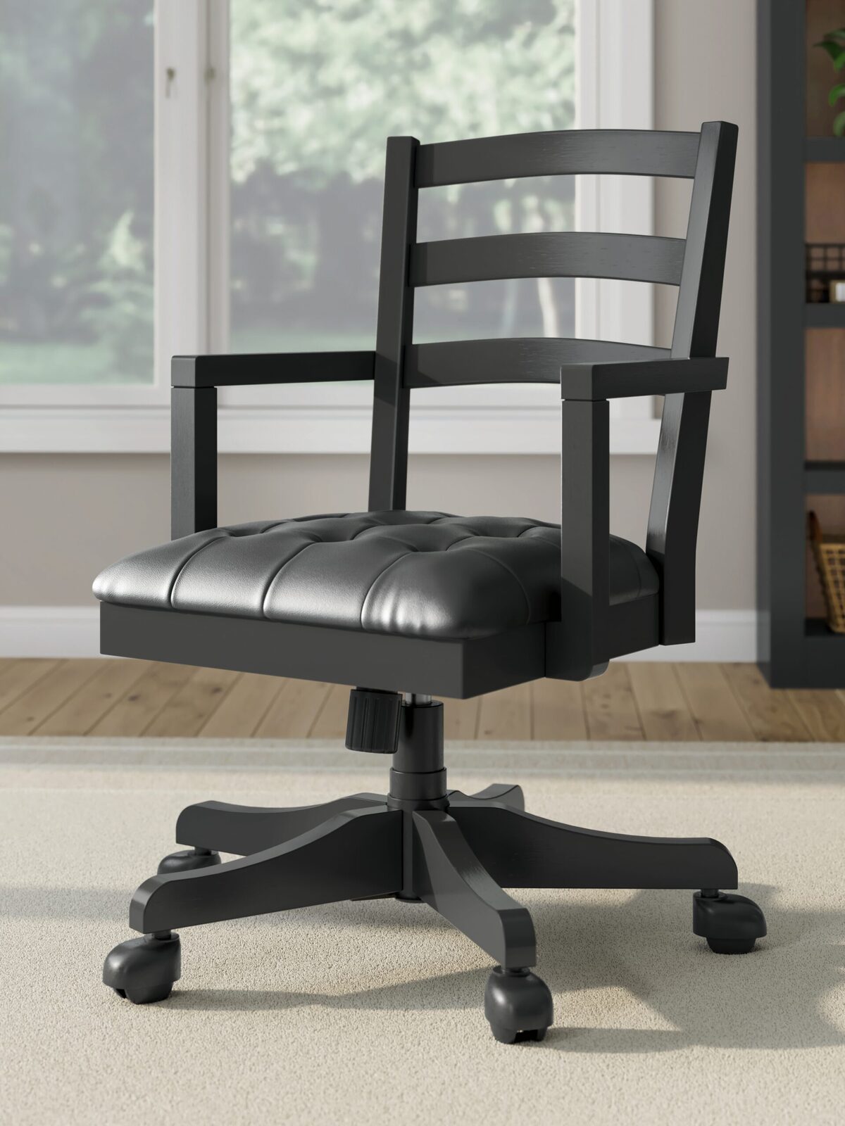 Wildenauer - Home Office Swivel Desk Chair - Brown / Black - Image 2