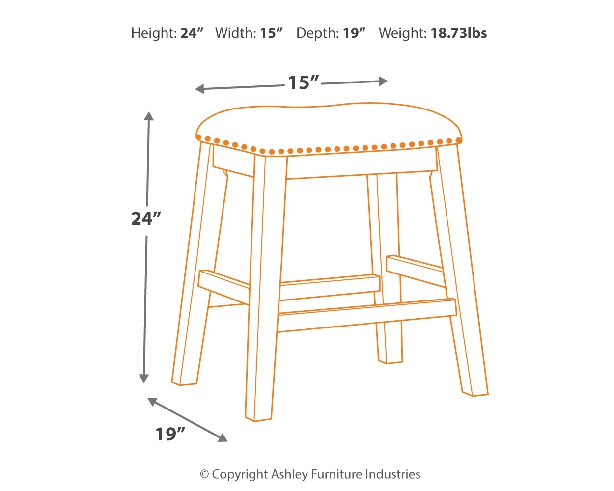 Caitbrook - Upholstered Stool (Set of 2) - Gray - Image 4