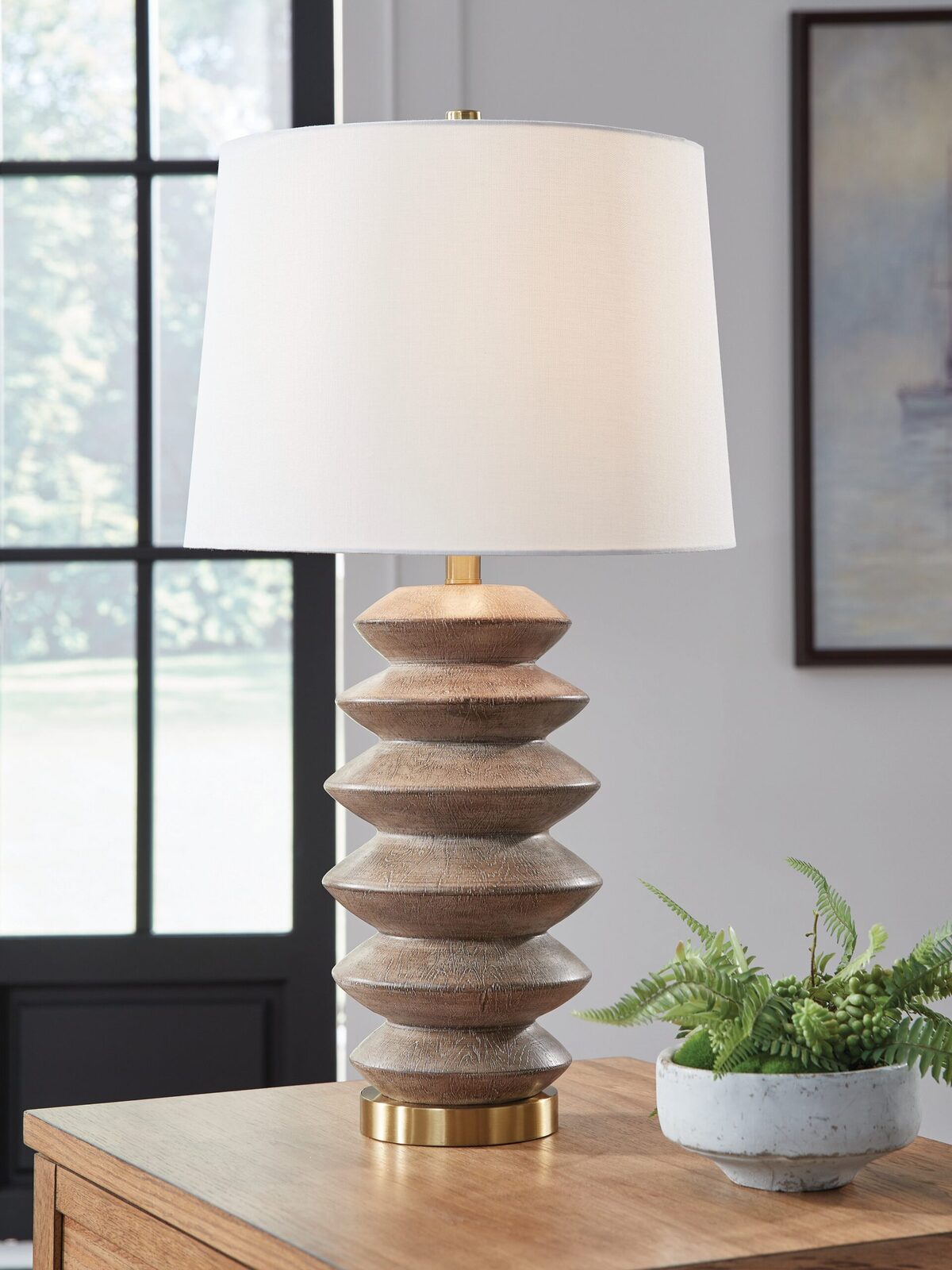 Jyllyard - Poly Table Lamp - Brown / Gold Finish - Image 2