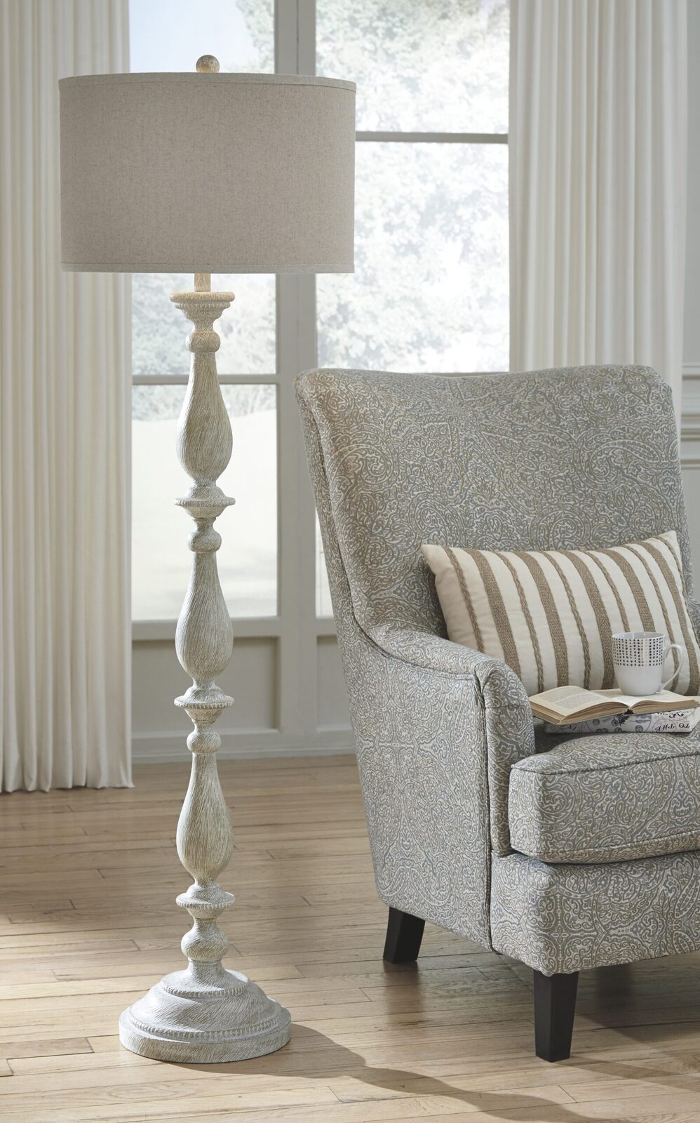 Bernadate - Poly Floor Lamp - Whitewash - Image 3