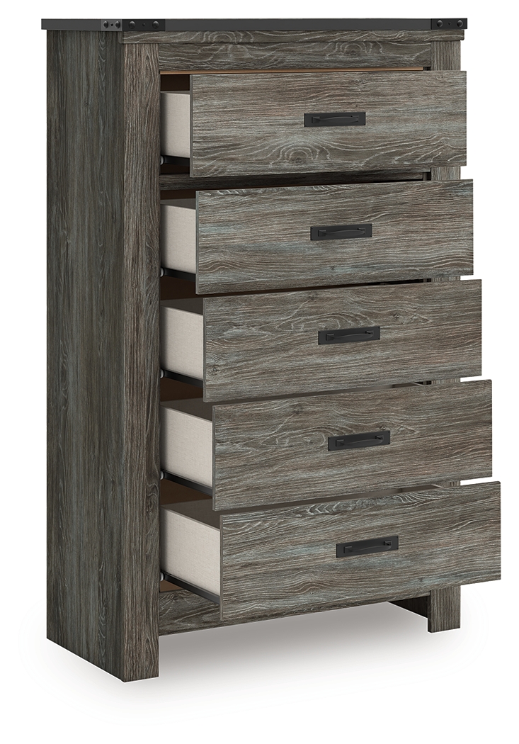 Frandern - Five Drawer Chest - Gray - Image 2