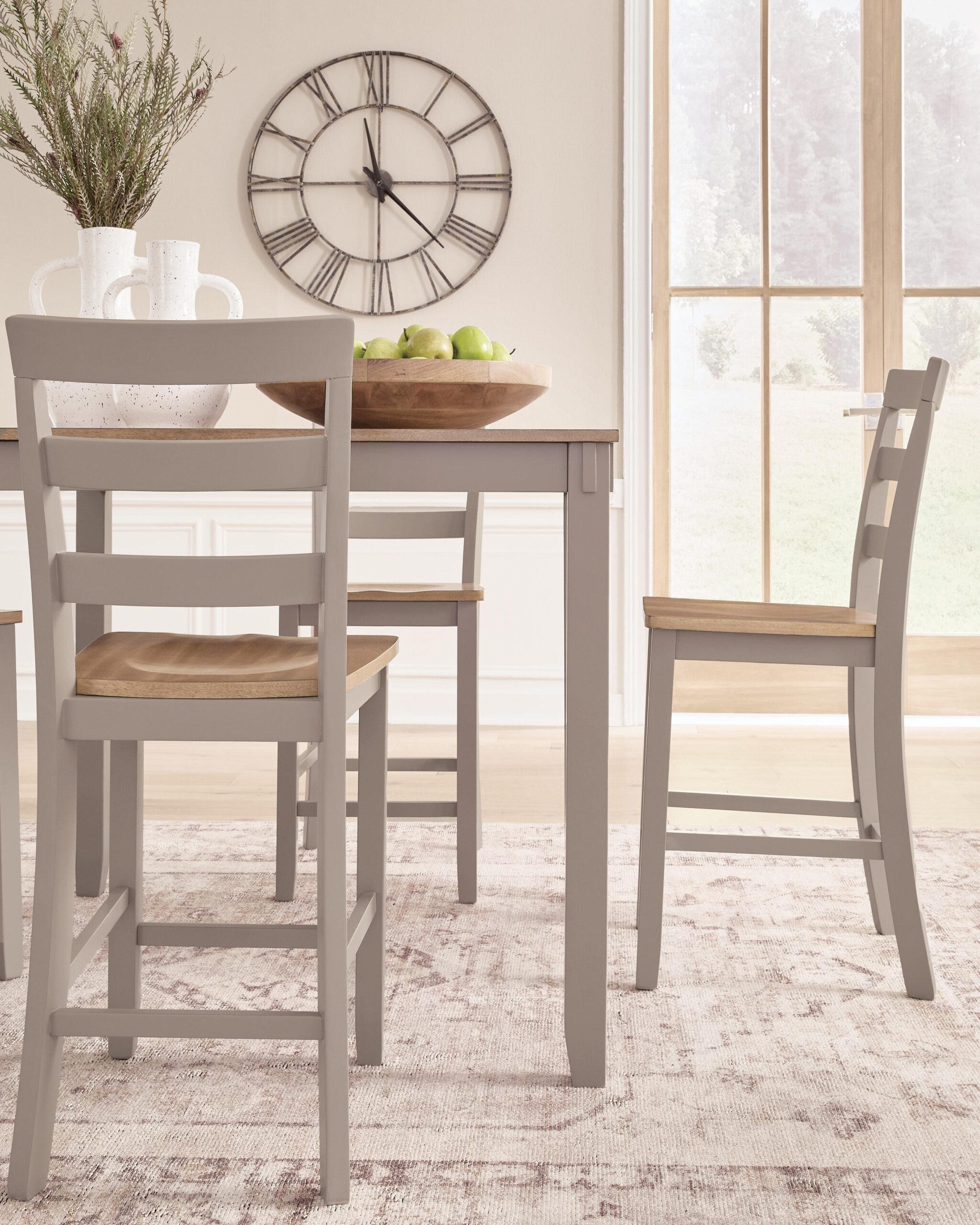 Harperfeld - Dining Room Counter Table Set (Set of 5) - Natural / Gray - Image 4