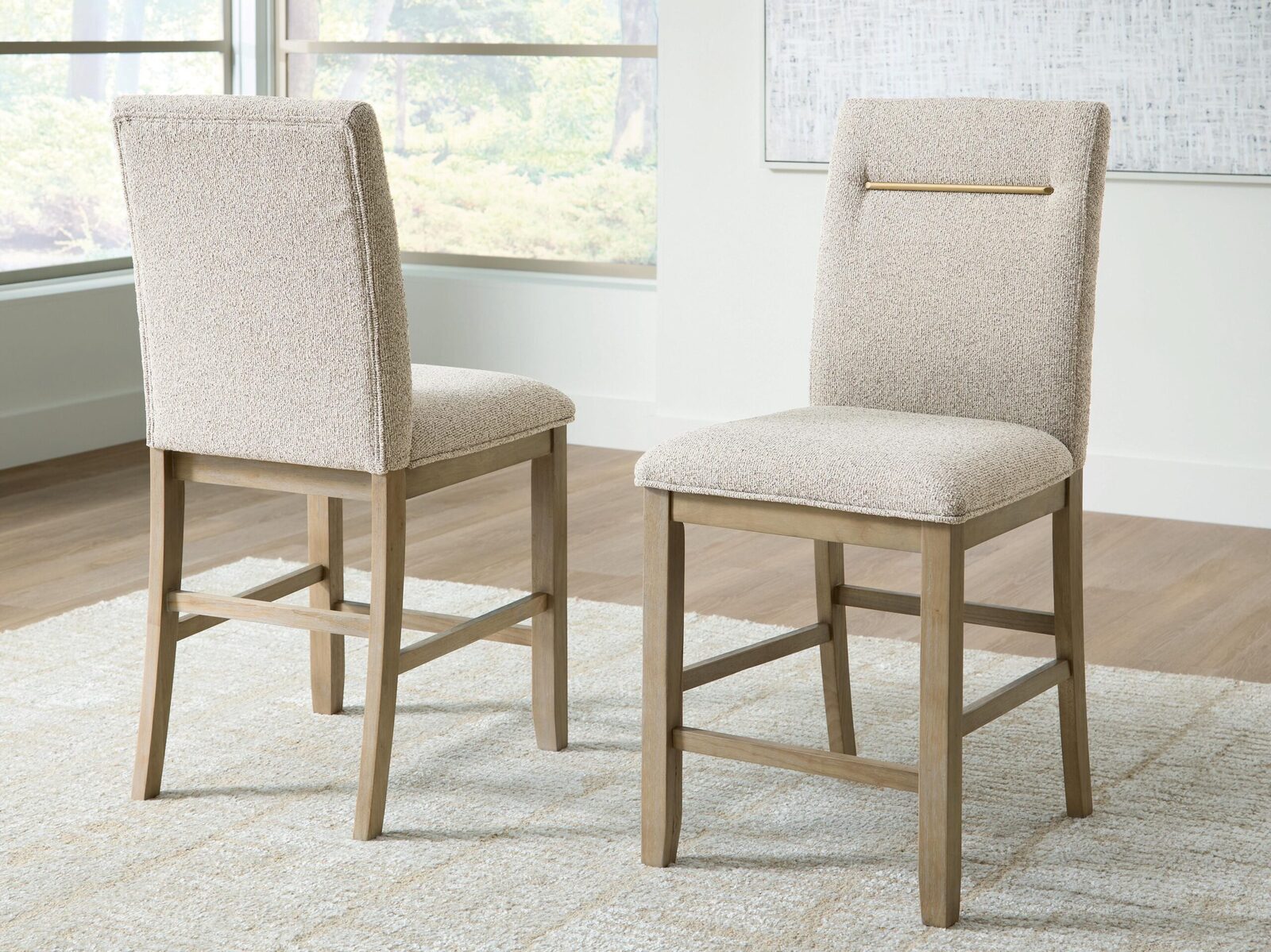Lasinger - Upholstered Barstool (Set of 2) - Light Brown - Image 2
