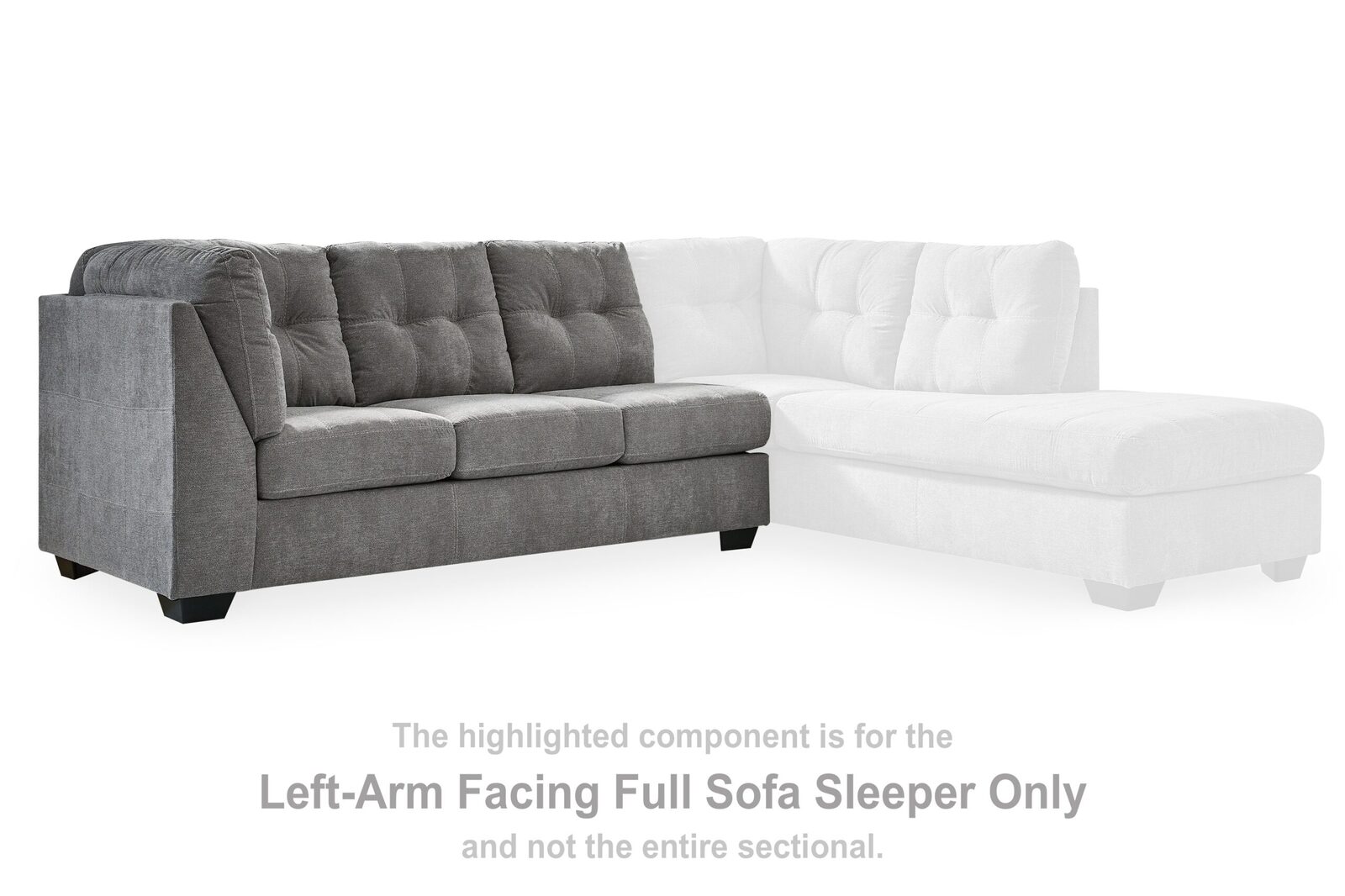 Marleton - Laf Full Sofa Sleeper - Gray - Image 2