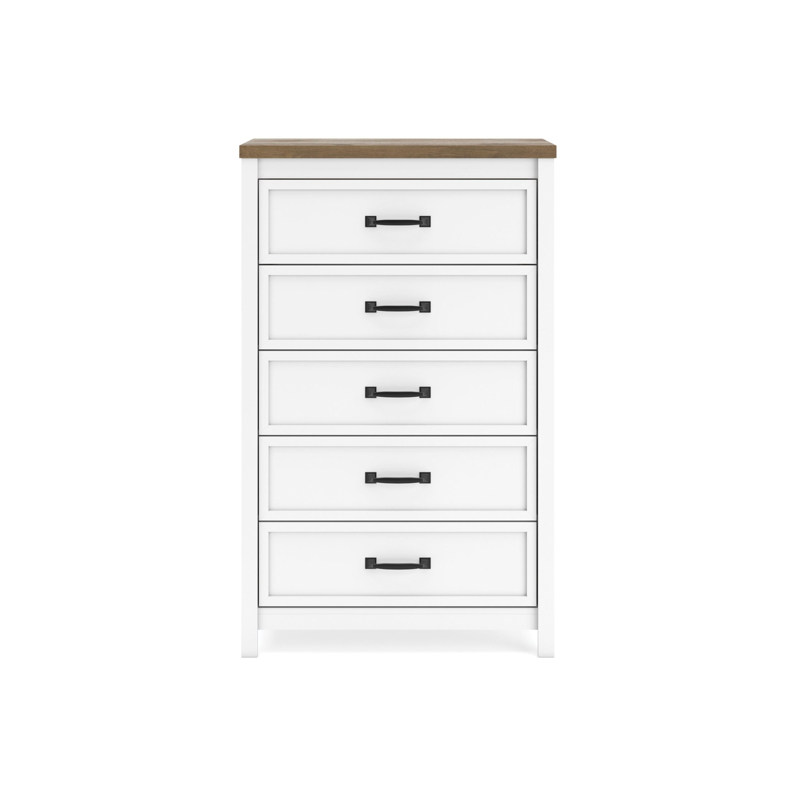 Kerisden - Five Drawer Chest - White / Brown - Image 5