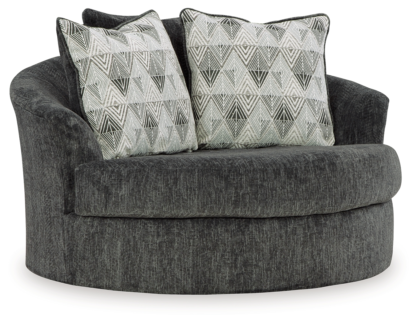 Biddeford - Oversized Swivel Accent Chair - Shadow