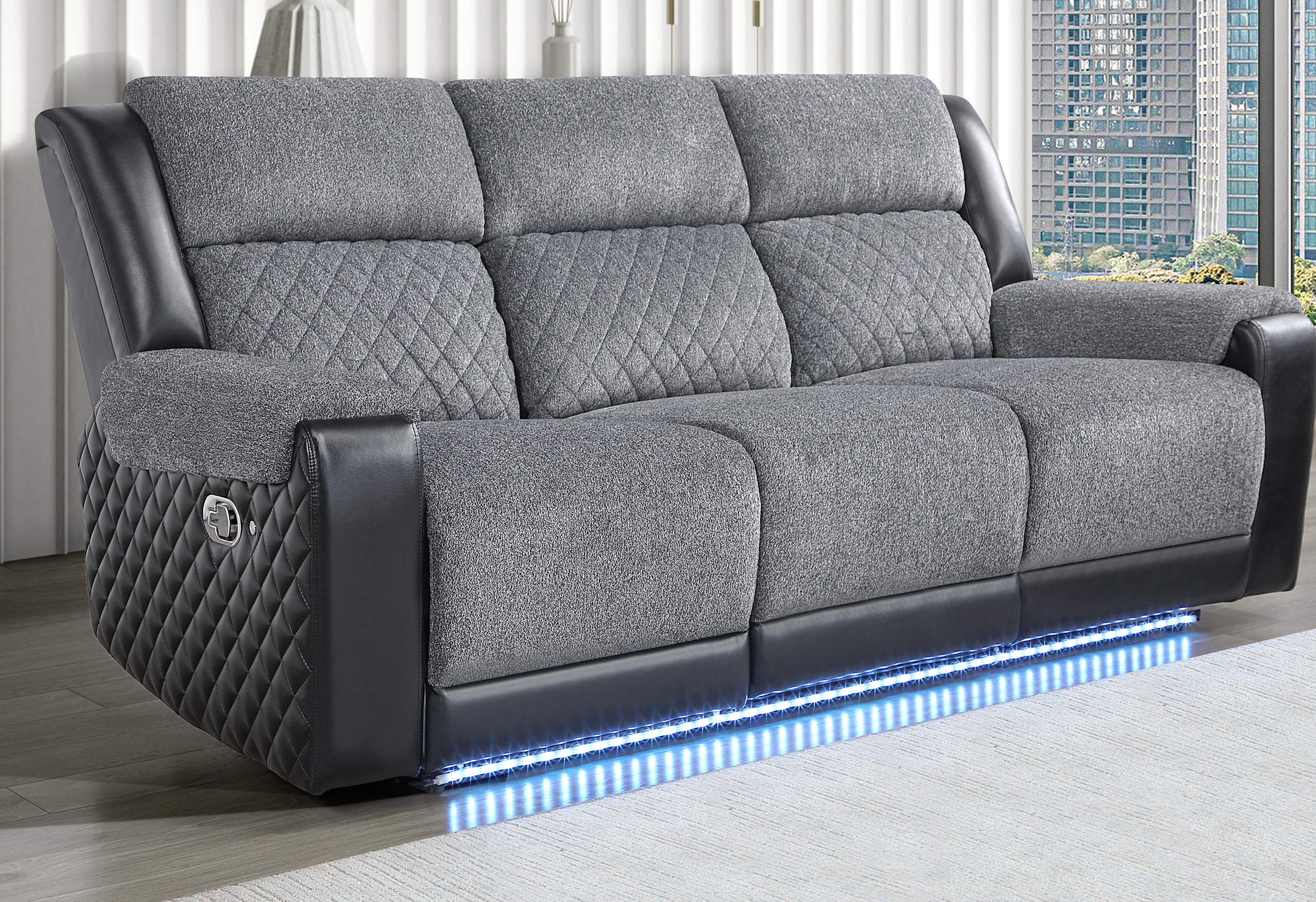 U5914 - Living Room Set - Gray / Black - Image 7