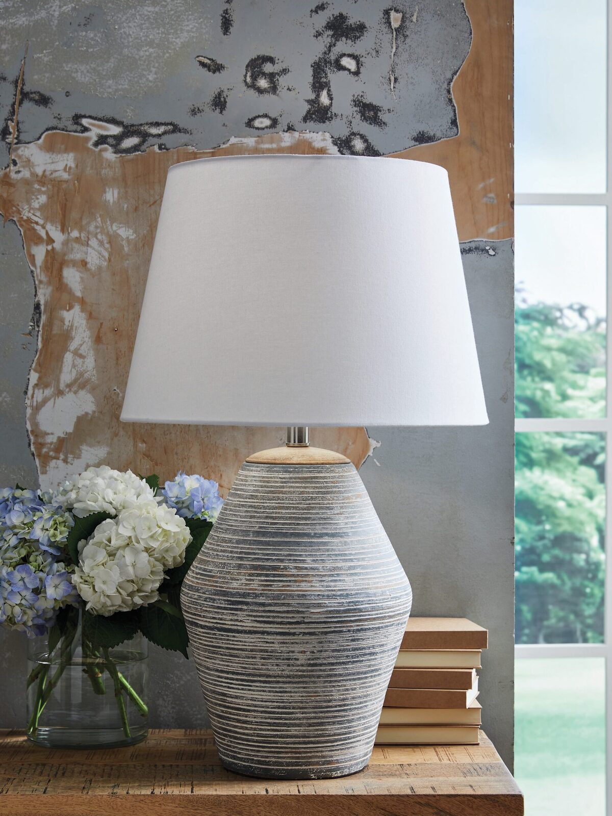 Lawrock - Terracotta Table Lamp - Antique Blue - Image 2