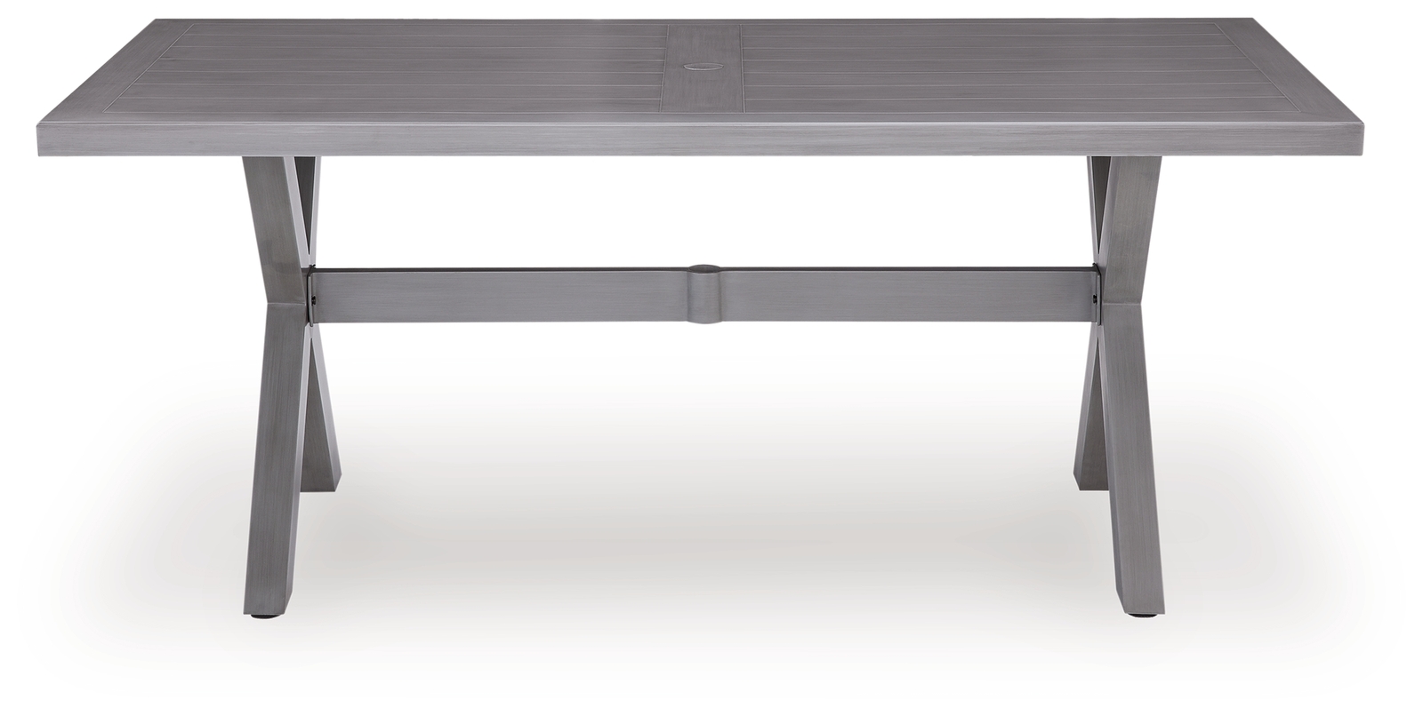 Half Moon Beach - Rectangular Dining Table With Umbrella Option - Gray - Image 3
