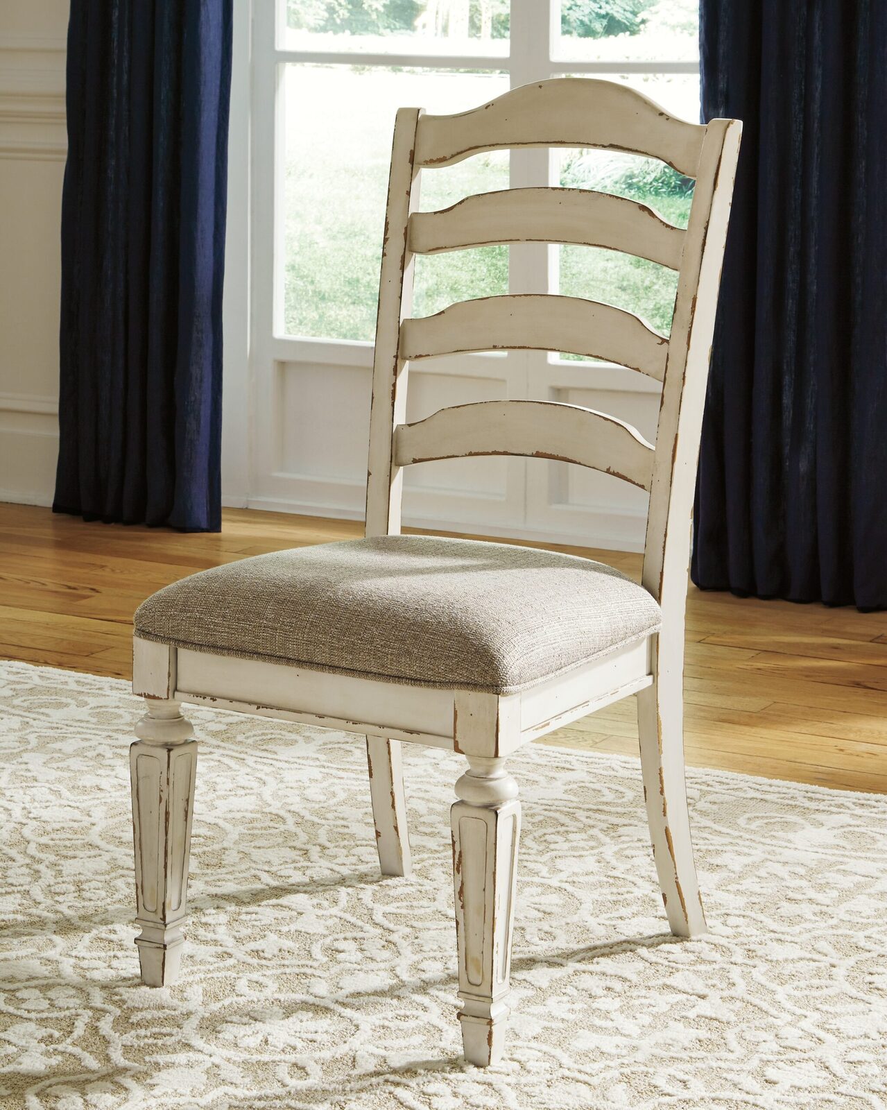 Realyn - Dining UPH Side Chair (Set of 2) - Ladderback - Chipped White - Image 4