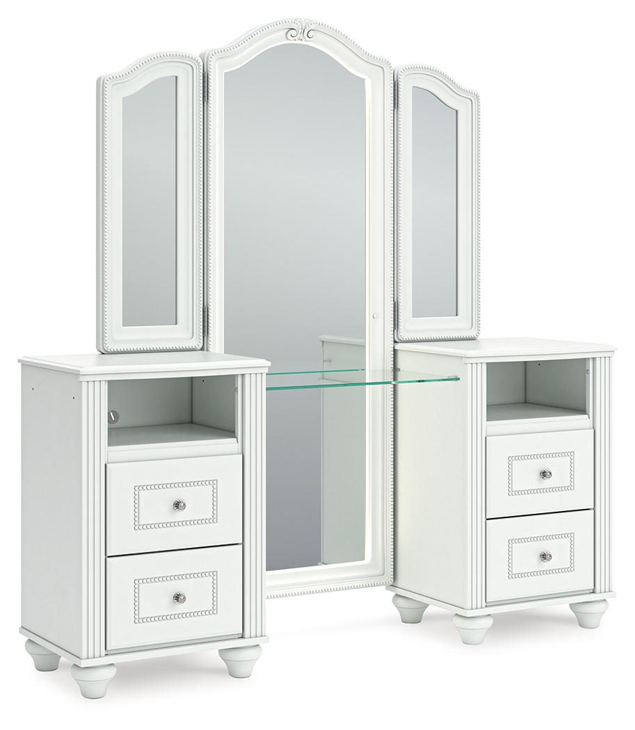 Kozlani - Vanity With Mirror - White - Image 4