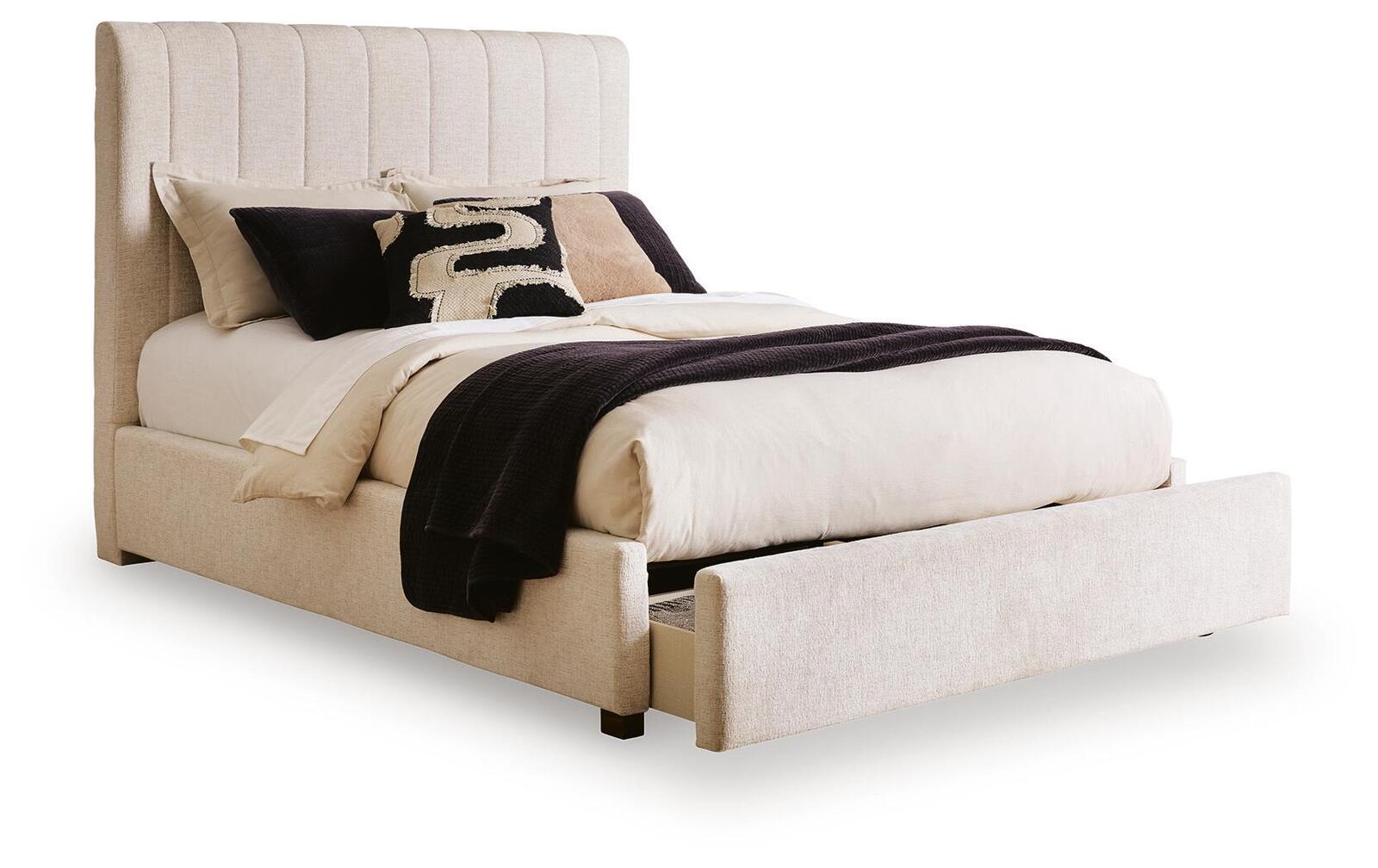 Brizmore - Queen Upholstered Storage Bed - Beige - Image 4