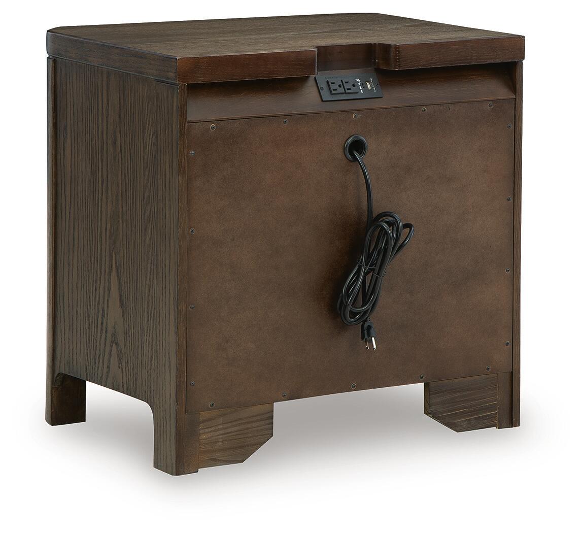 Radkin - Two Drawer Night Stand - Burnished Brown - Image 5