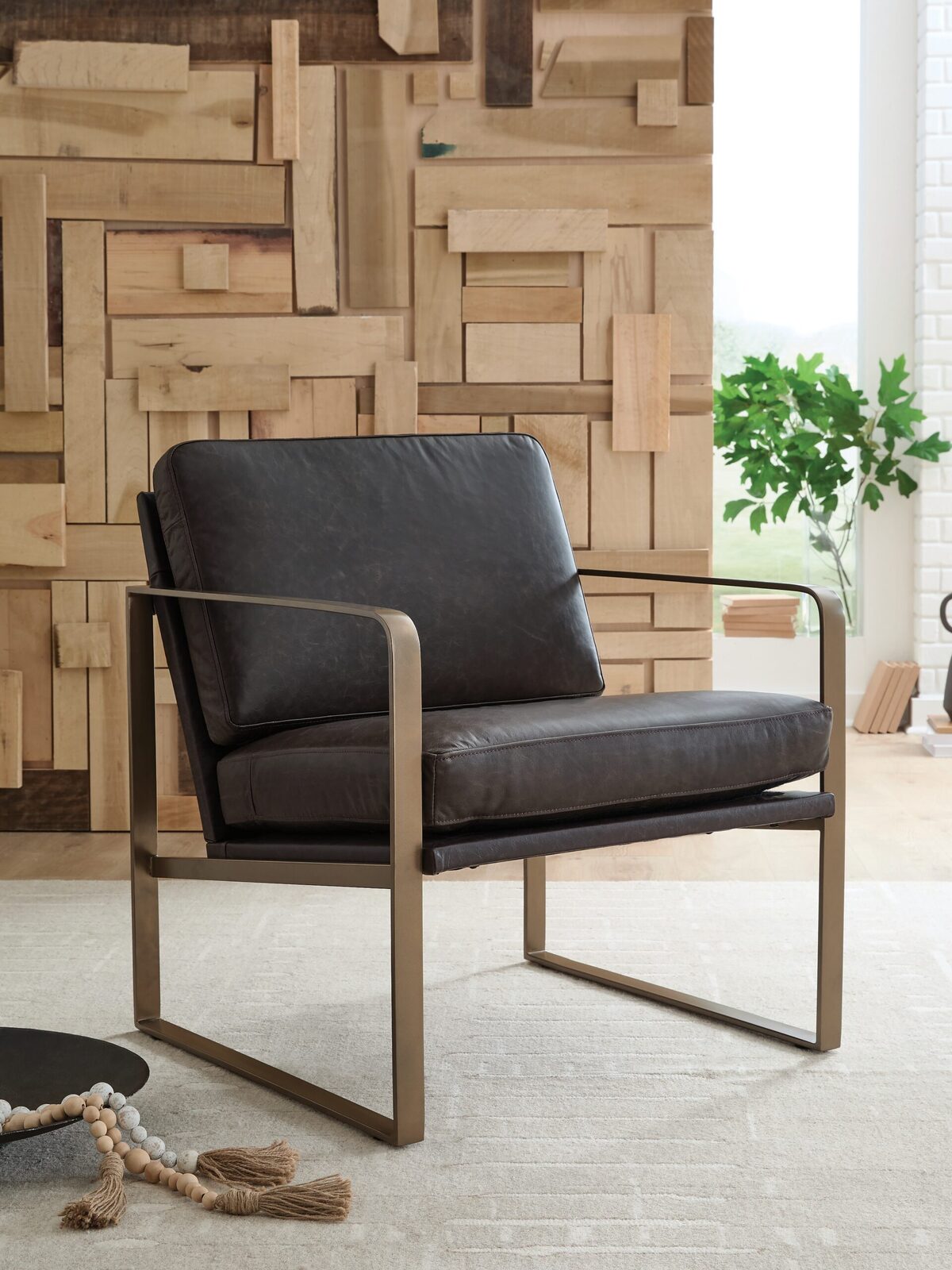 Bradett - Accent Chair - Dark Brown / Gold Finish - Image 2