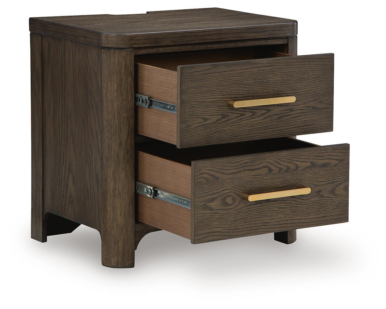 Radkin - Two Drawer Night Stand - Burnished Brown - Image 3