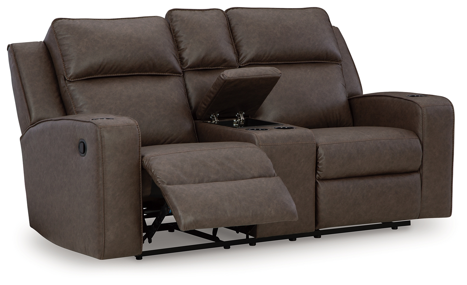Lavenhorne - Dbl Rec Loveseat W/Console - Granite - Image 3