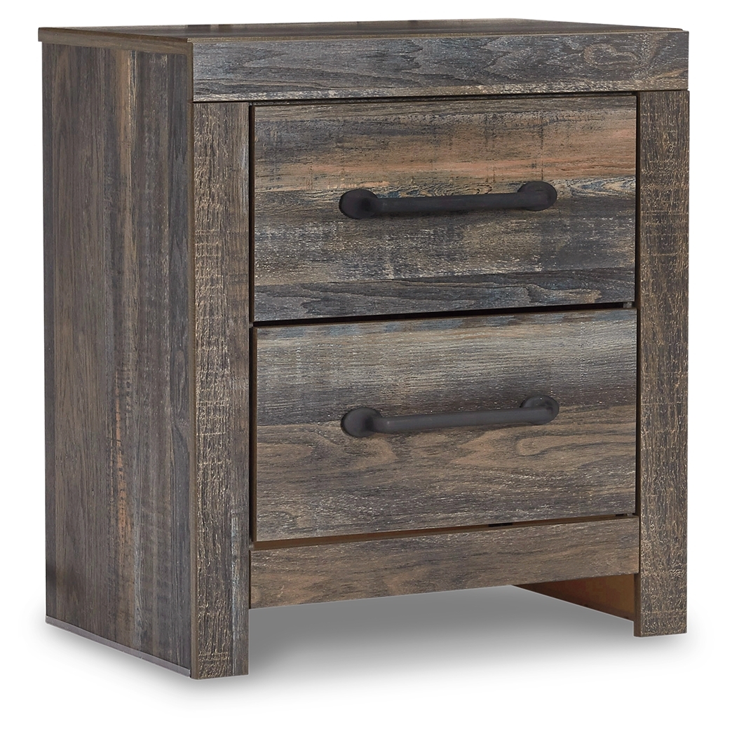 Drystan - Two Drawer Night Stand - Brown / Beige - Image 2