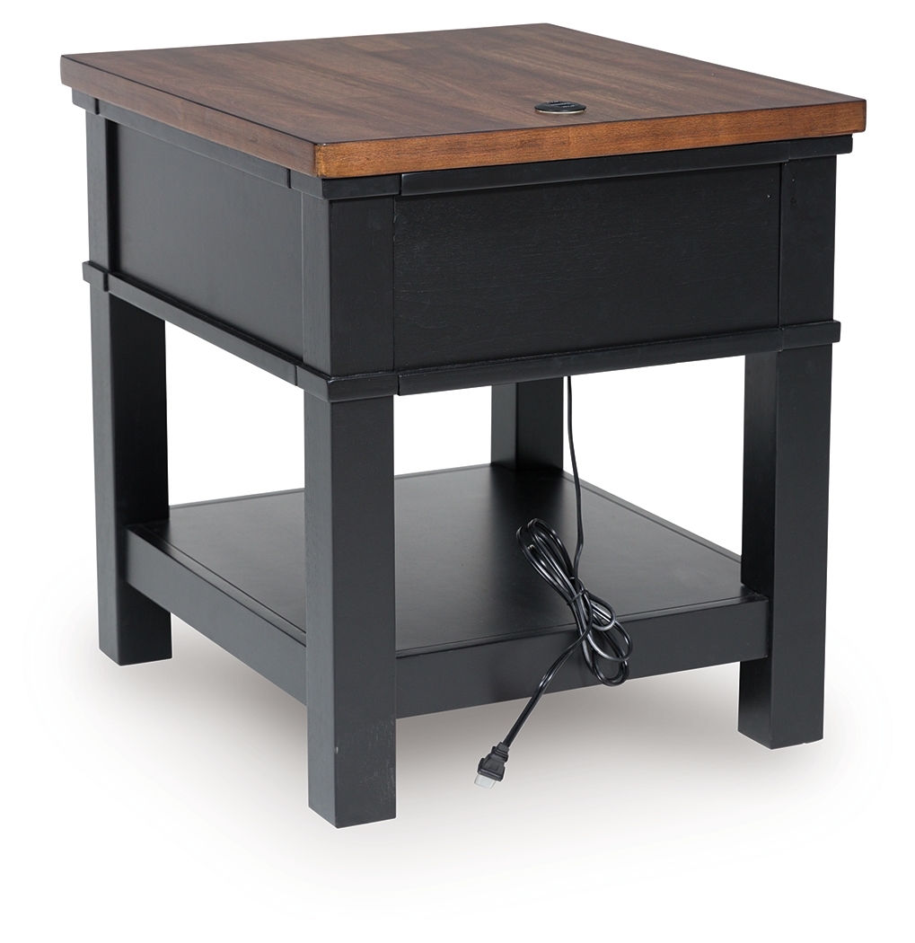 Wildenauer - Rectangular End Table - Brown / Black - Image 6