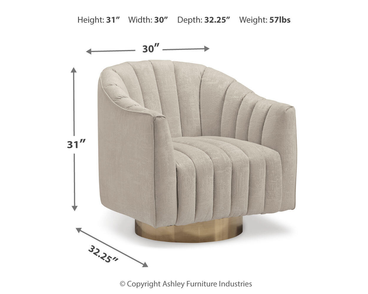 Penzlin - Swivel Accent Chair - Pearl - Image 7