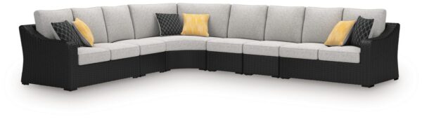 Beachcroft - 6-Piece Outdoor Sectional - Black / Light Gray