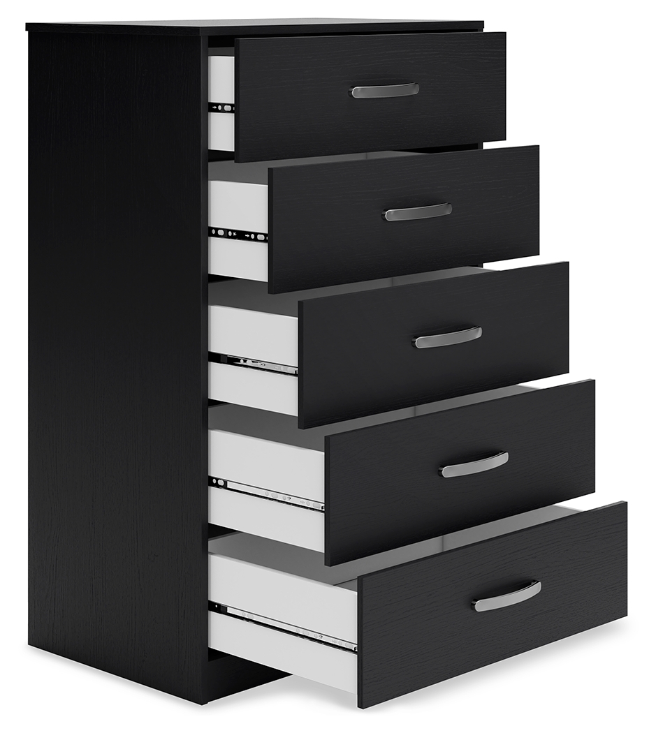 Finch - Five Drawer Chest - 46" Height - Black - Image 3