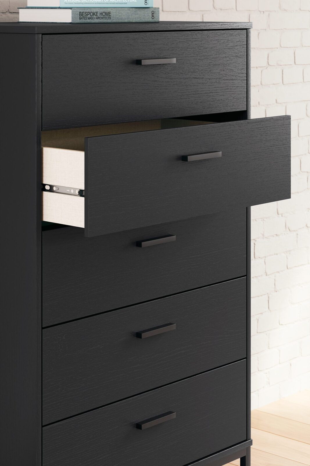 Socalle - Five Drawer Chest - Black - Image 5