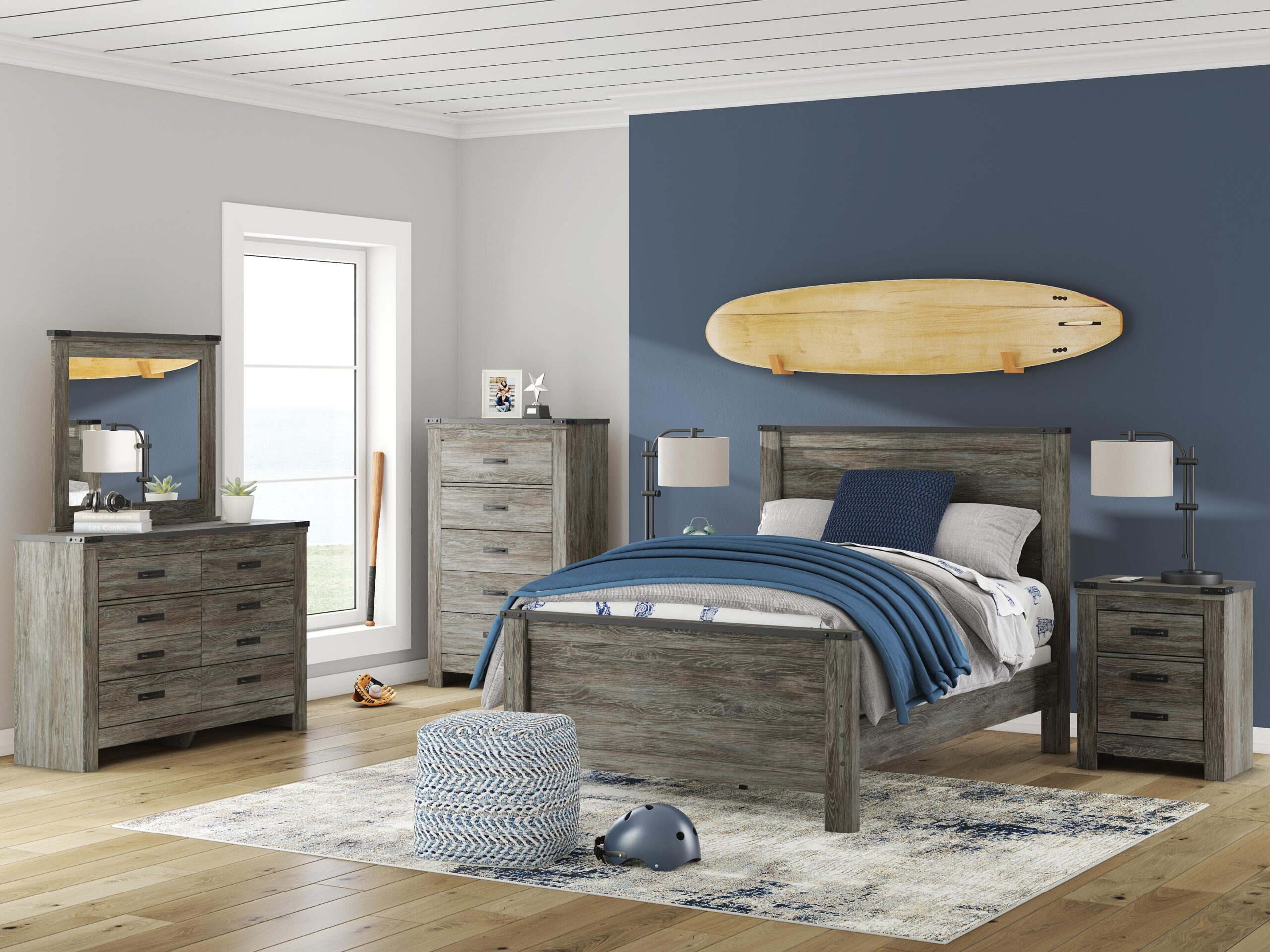 Frandern - Bedroom Mirror - Gray - Image 2