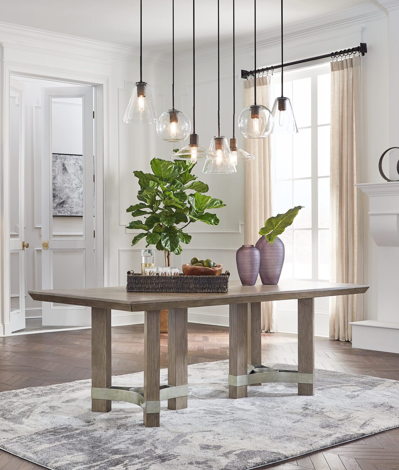 Chrestner - Rectangular Dining Room Table - Gray - Image 2