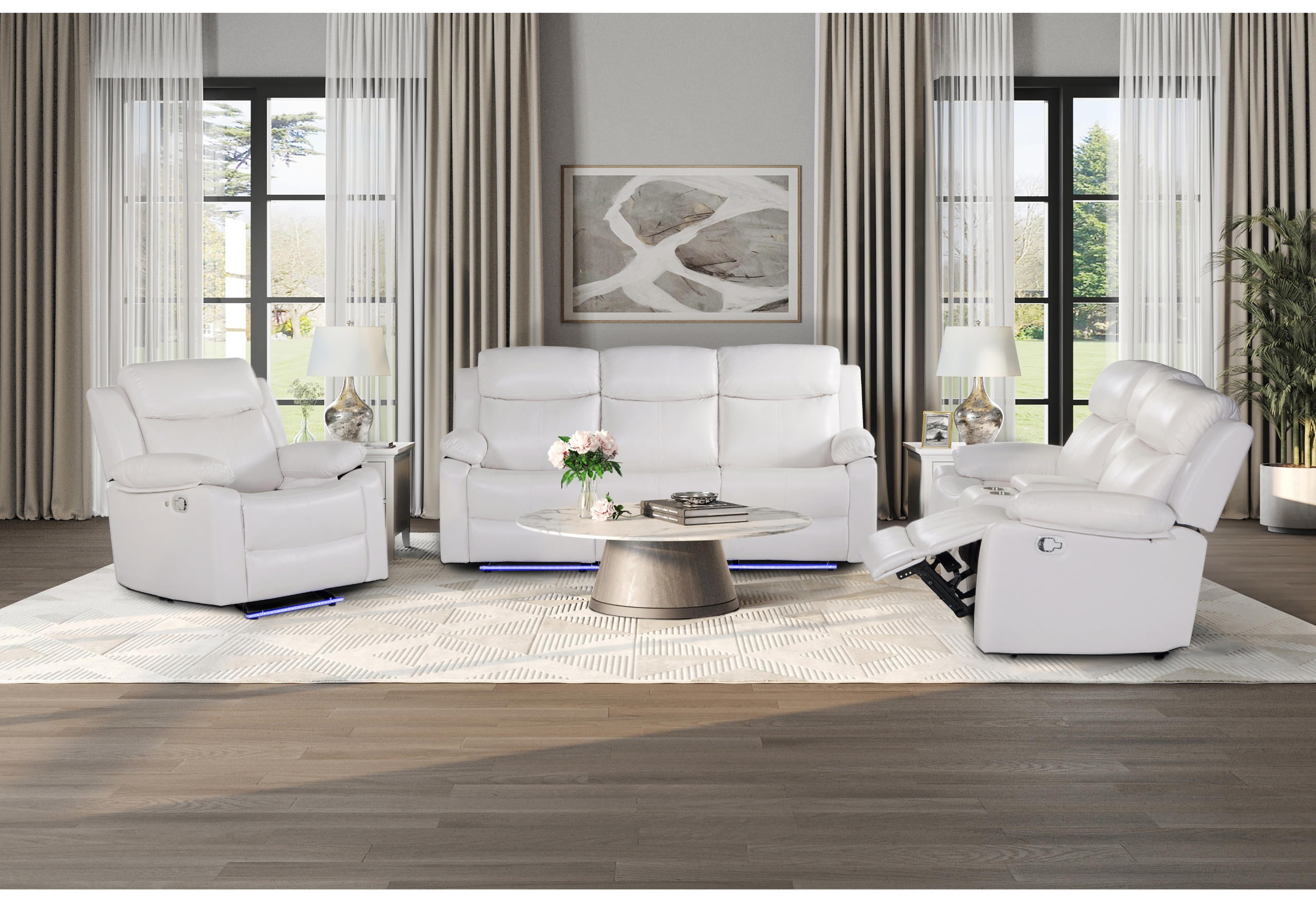 U6026 - Living Room Set - White - Image 3