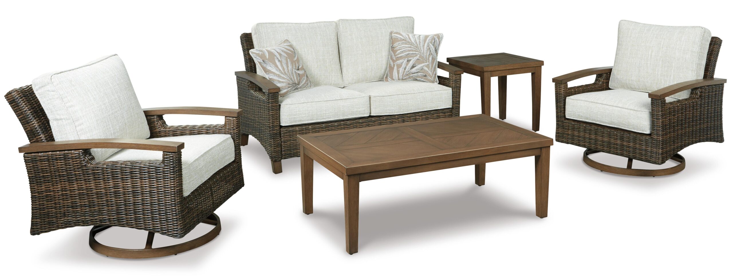 Paradise Trail - Loveseat w/Cushion - Medium Brown - Image 5