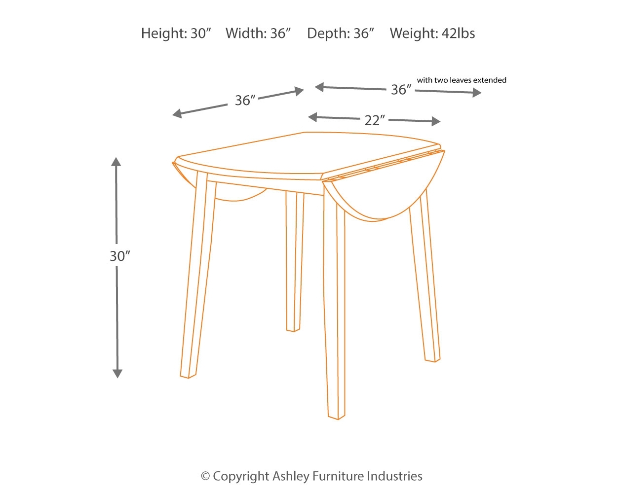 Hammis - Round DRM Drop Leaf Table - Dark Brown - Image 4