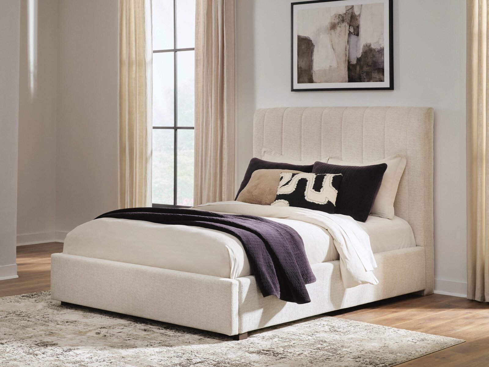 Brizmore - Queen Upholstered Storage Bed - Beige - Image 2
