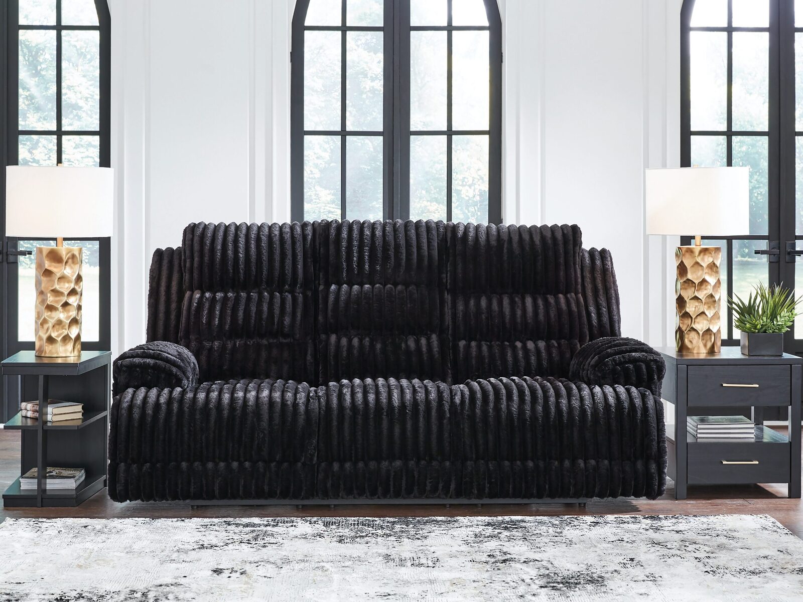 Rhine Falls - Reclining Power Sofa With Drop Down Table - Onyx - Image 2