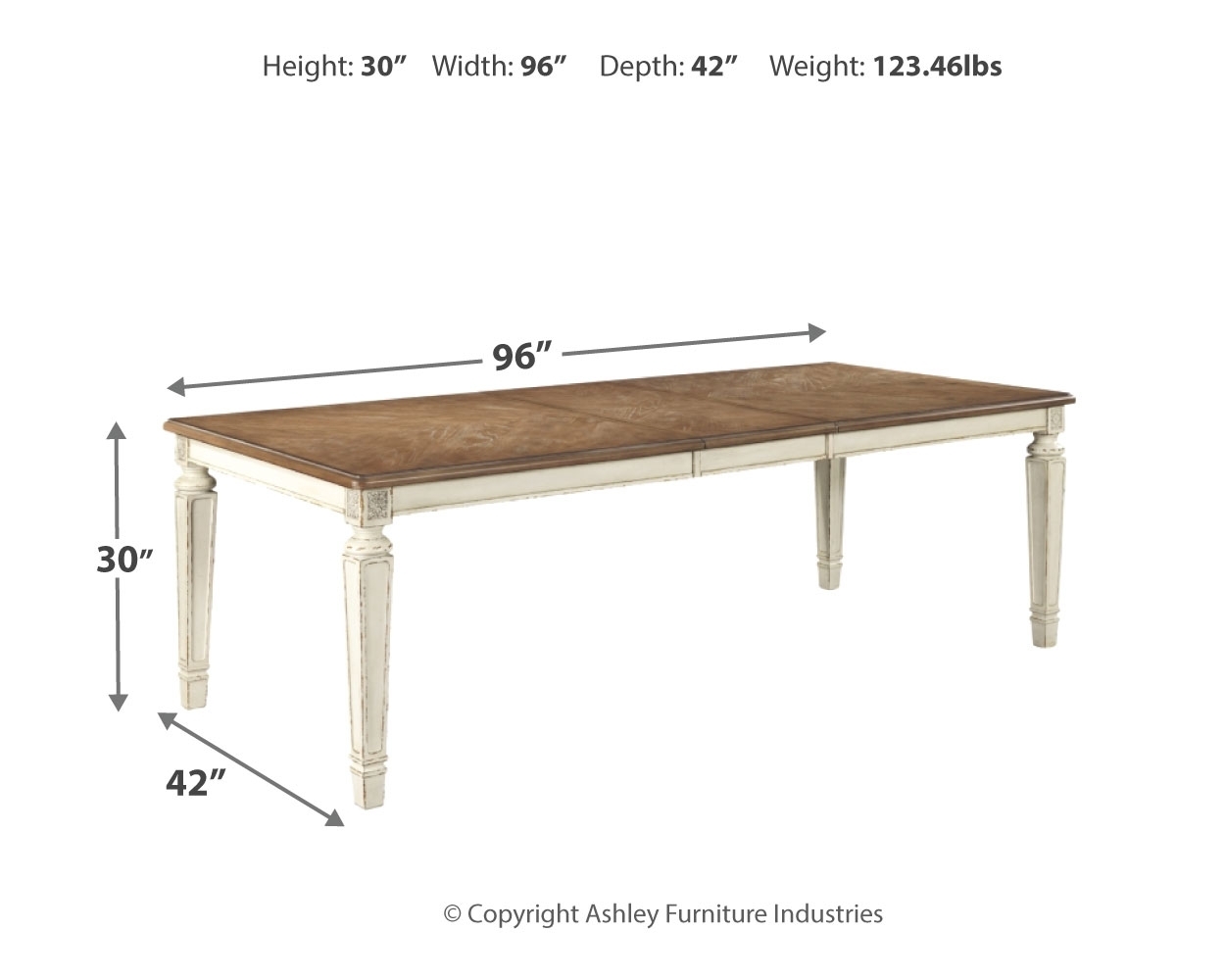 Realyn - Rectangular Dining Room Extension Table - Chipped White - Image 4