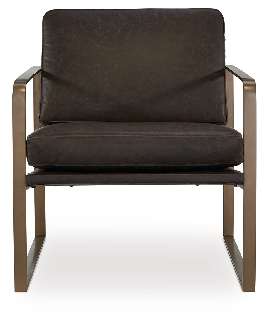 Bradett - Accent Chair - Dark Brown / Gold Finish - Image 3