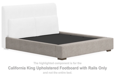 Cabalynn - California King Upholstered Footboard With Rails - Oatmeal