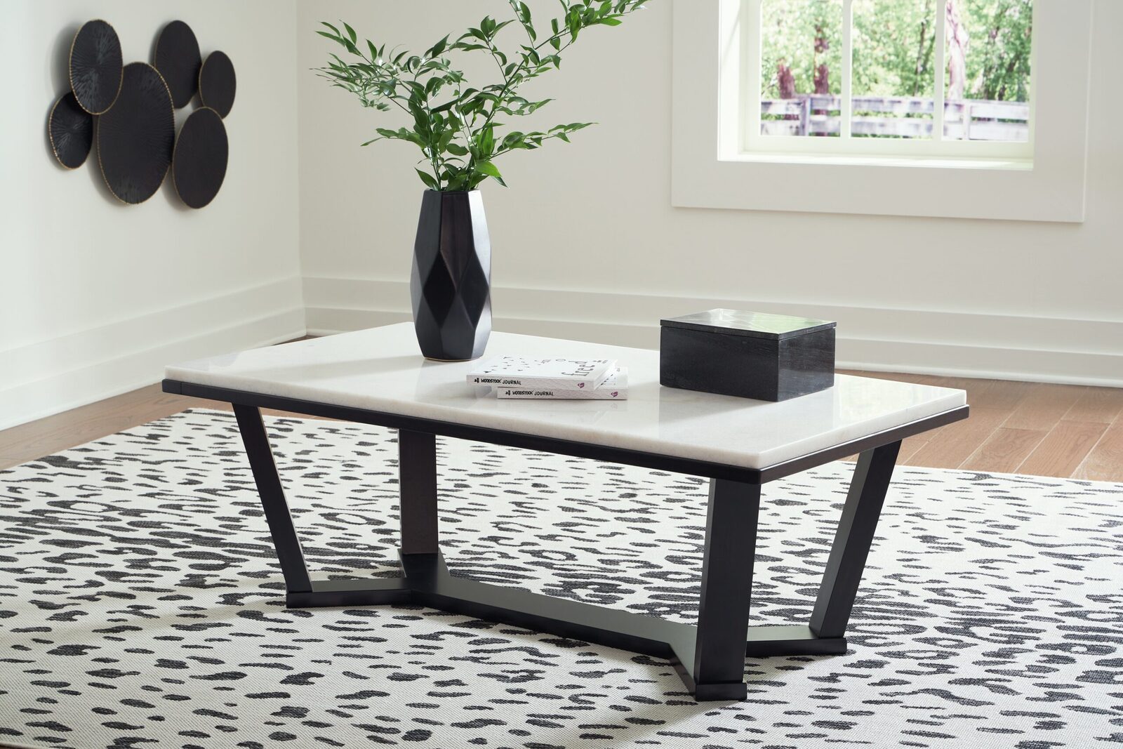 Fostead - Rectangular Cocktail Table - White / Espresso - Image 2