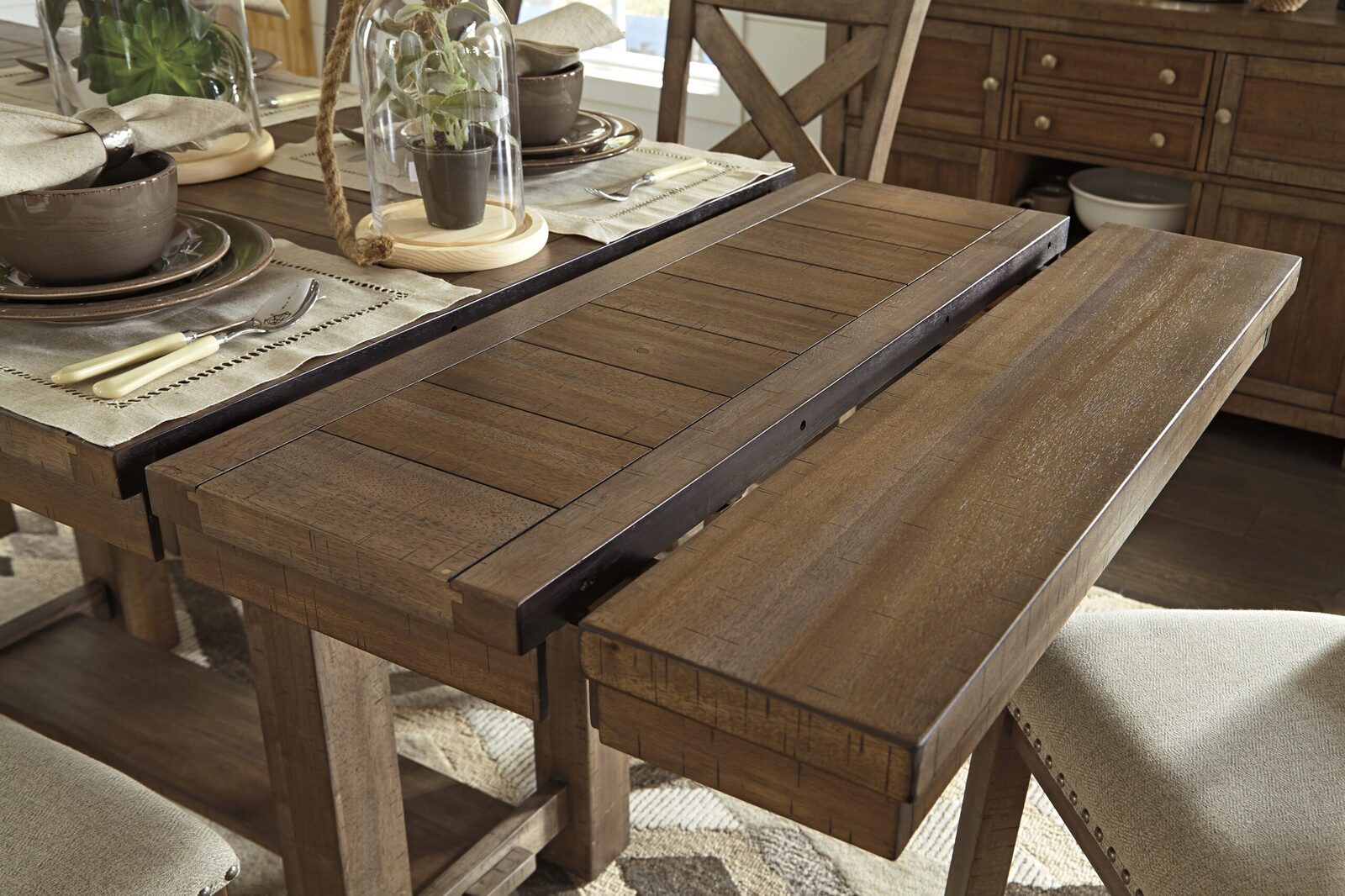 Moriville - Rectangular Dining Room Counter Extension Table - Grayish Brown - Image 7