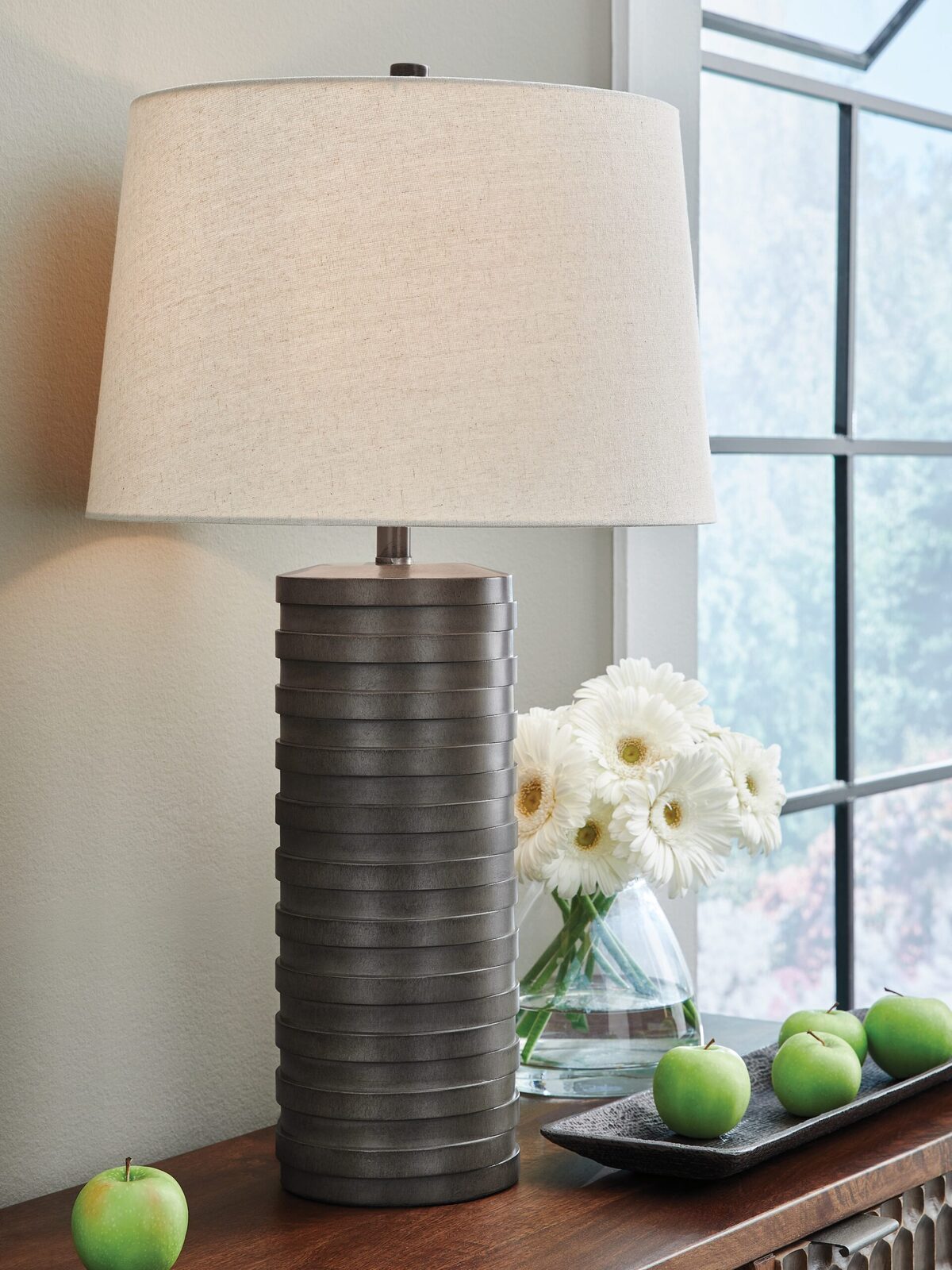 Neilett - Poly Table Lamp (Set of 2) - Antique Brown - Image 2