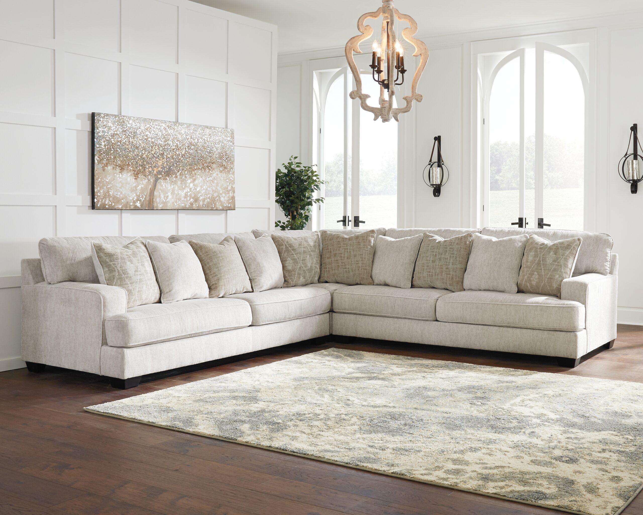 Rawcliffe - Left Arm Facing Sofa 3 Pc Sectional - Parchment - Image 3