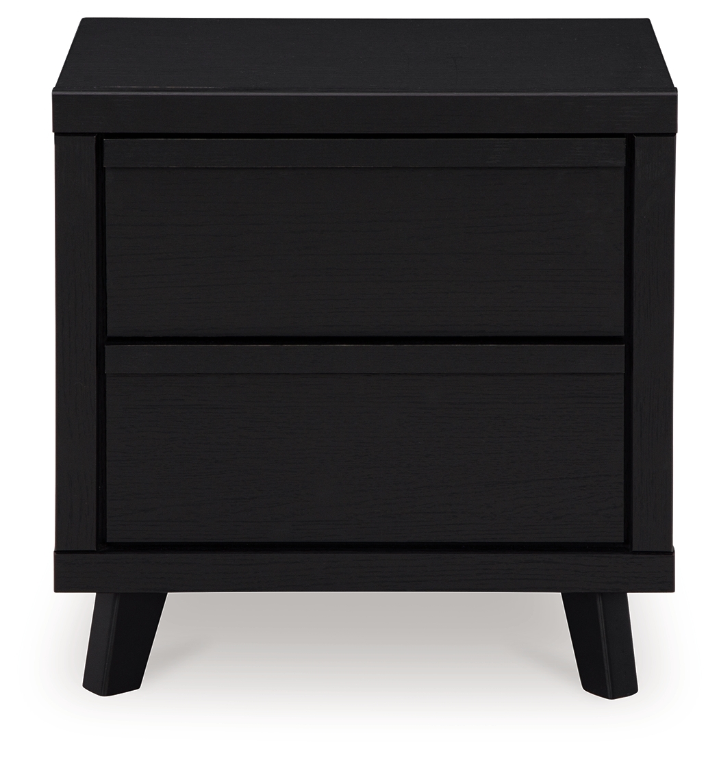 Danziar - Two Drawer Night Stand - Black - Image 4
