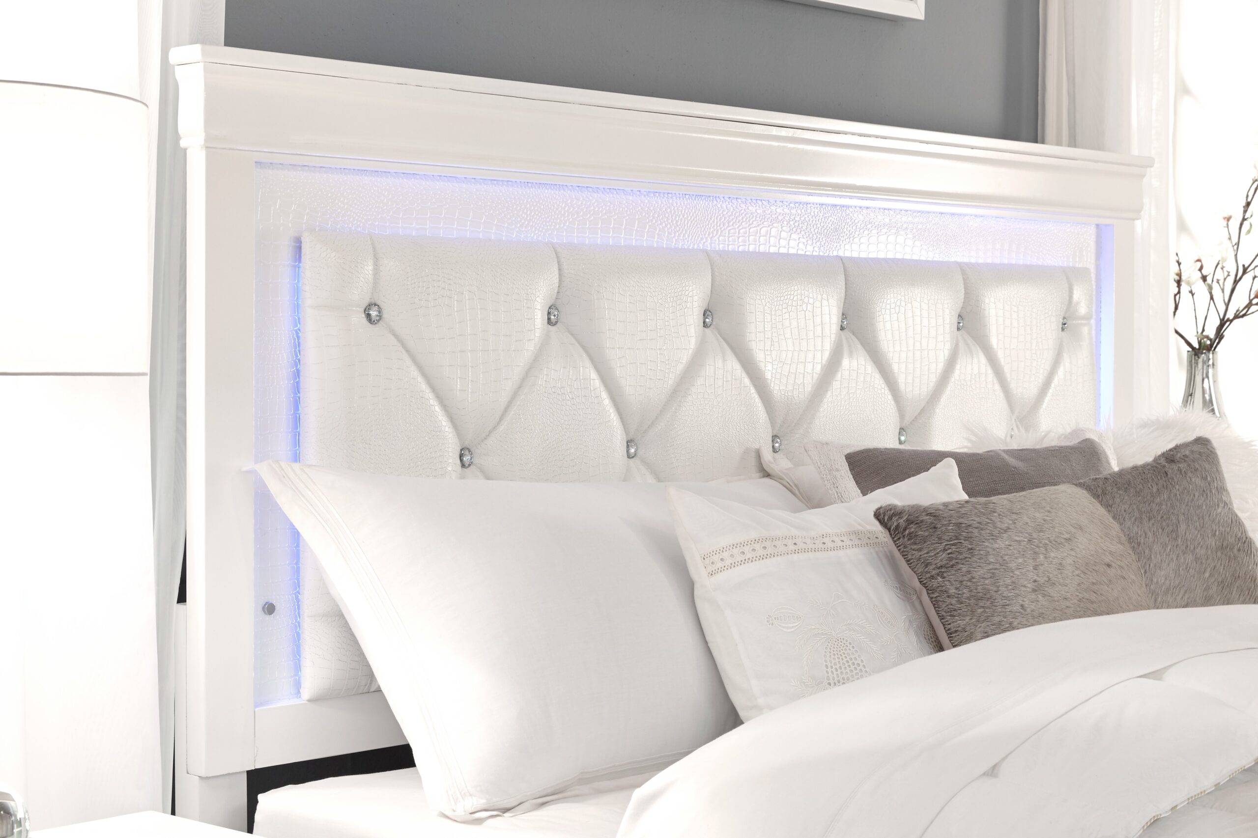 Pompei - 4 Piece Twin Bedroom Set (Bookcase Twin Bed, Dresser, Mirror And Nightstand) - White - Image 8