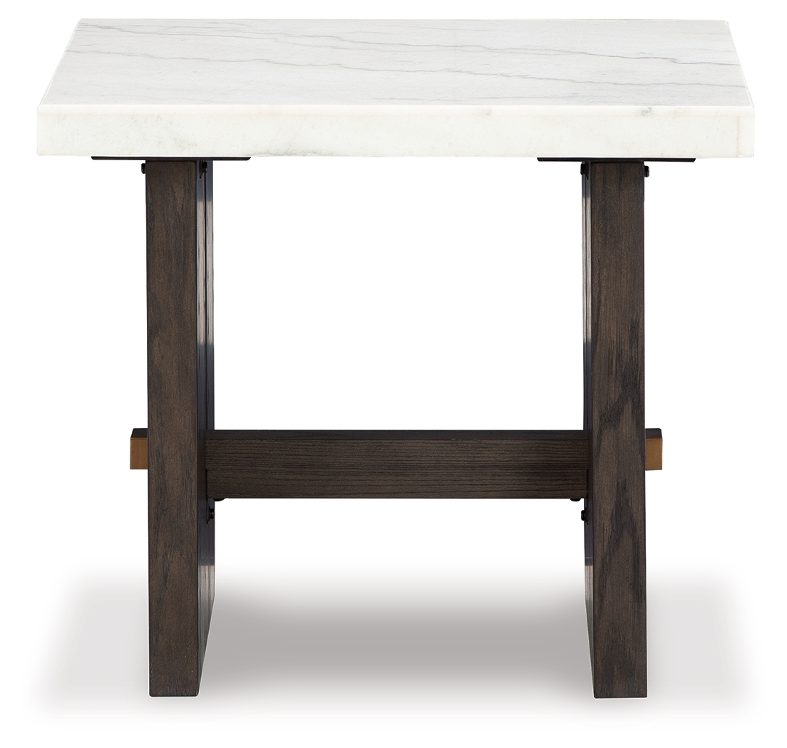 Burkhaus - Rectangular End Table - White / Dark Brown - Image 3